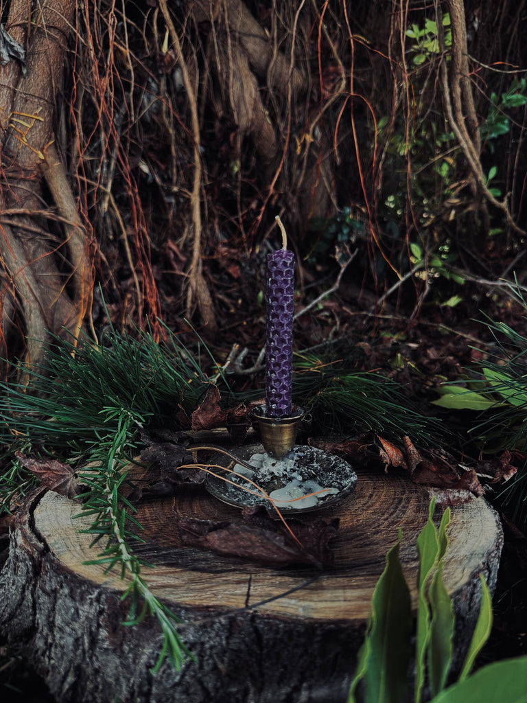 PURPLE Beeswax Spell Candle ~ Prosperity, Power, Progress